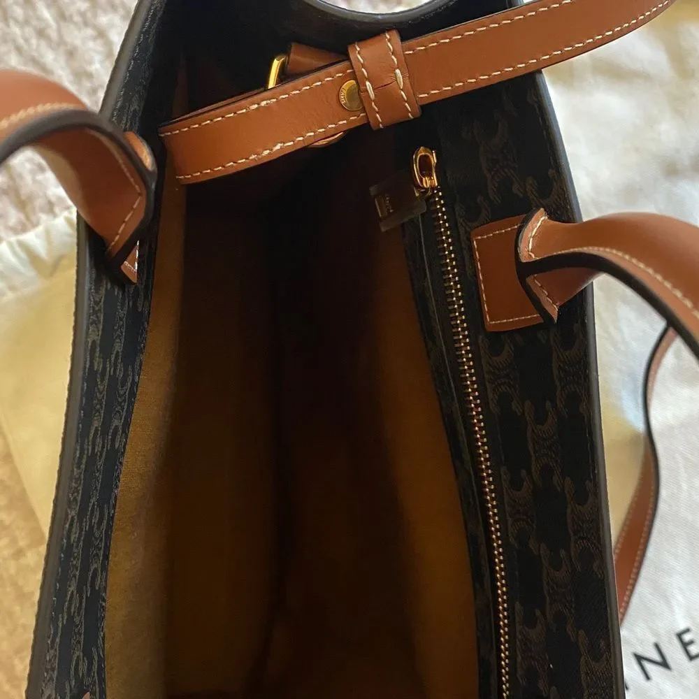 Celine Black and Tan Tote Bag